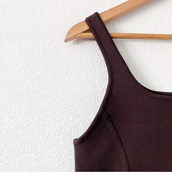 Aritzia Babaton Sculpt Knit Seamed in Rich Mocha Brown Mini Dress - Picture 5 of 9